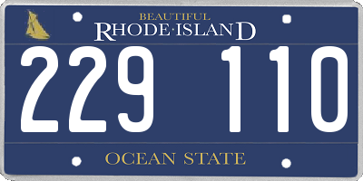 RI license plate 229110
