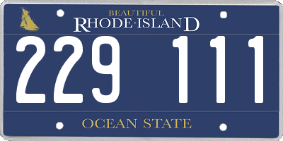 RI license plate 229111