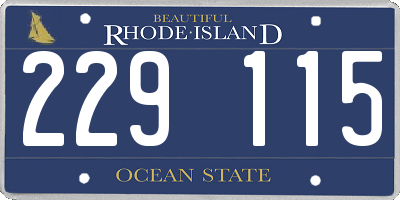 RI license plate 229115