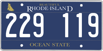 RI license plate 229119