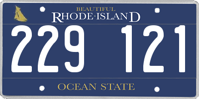 RI license plate 229121