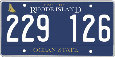 RI license plate 229126