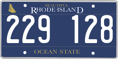 RI license plate 229128