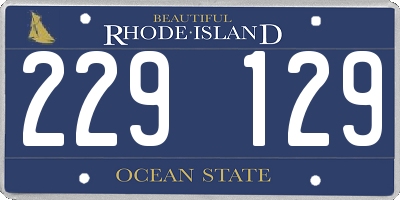 RI license plate 229129