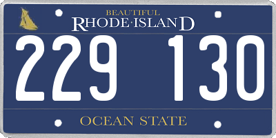 RI license plate 229130