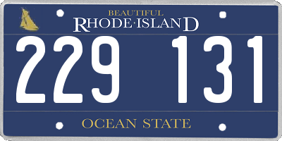 RI license plate 229131