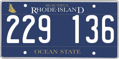 RI license plate 229136