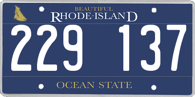 RI license plate 229137