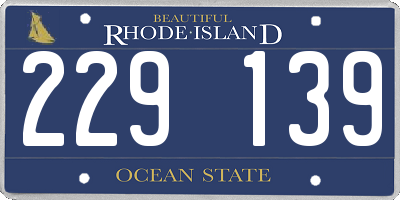 RI license plate 229139