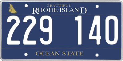 RI license plate 229140