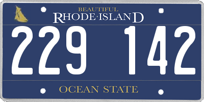 RI license plate 229142