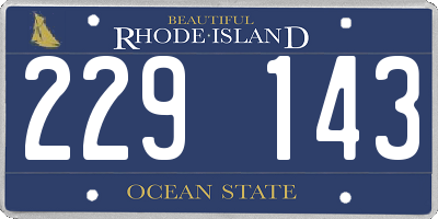 RI license plate 229143