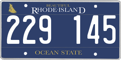 RI license plate 229145