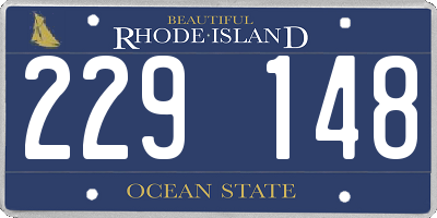 RI license plate 229148
