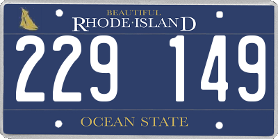RI license plate 229149