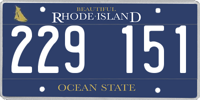 RI license plate 229151