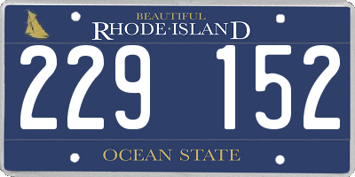 RI license plate 229152