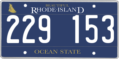 RI license plate 229153