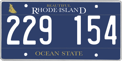 RI license plate 229154