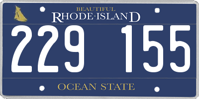 RI license plate 229155