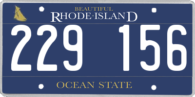 RI license plate 229156