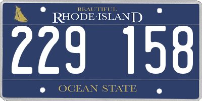 RI license plate 229158