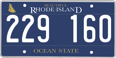 RI license plate 229160