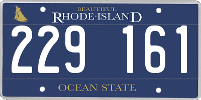 RI license plate 229161