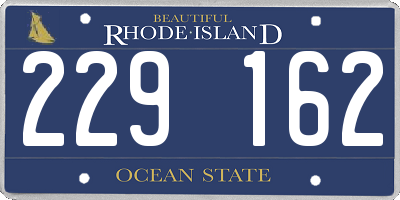 RI license plate 229162