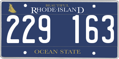 RI license plate 229163