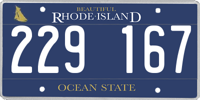 RI license plate 229167