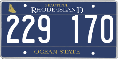 RI license plate 229170