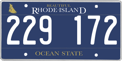 RI license plate 229172