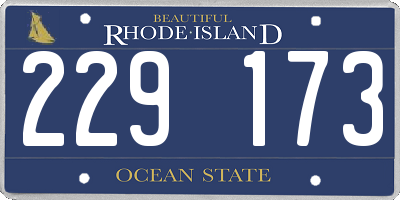 RI license plate 229173