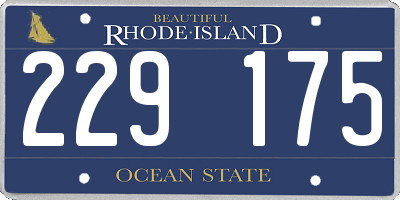 RI license plate 229175