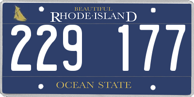RI license plate 229177