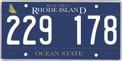 RI license plate 229178