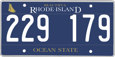 RI license plate 229179