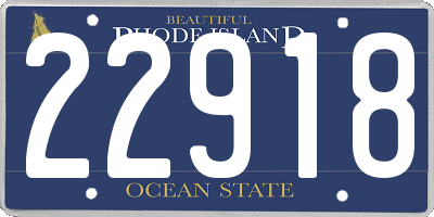 RI license plate 22918