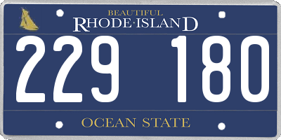 RI license plate 229180