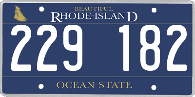 RI license plate 229182