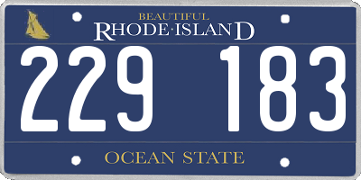 RI license plate 229183