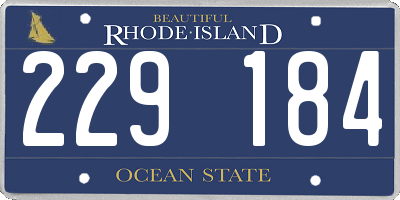 RI license plate 229184