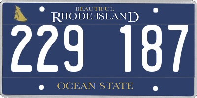 RI license plate 229187