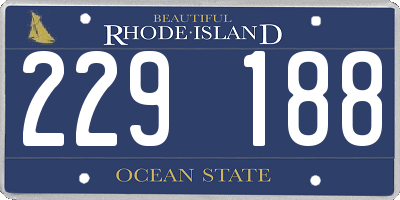 RI license plate 229188