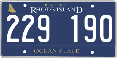 RI license plate 229190