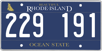 RI license plate 229191