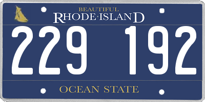 RI license plate 229192
