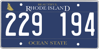 RI license plate 229194