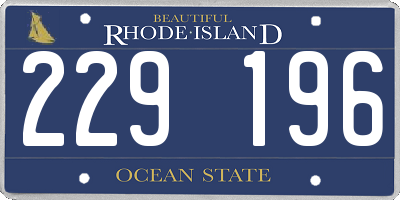 RI license plate 229196